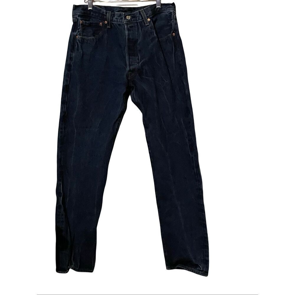 Levi's Mens Blue Original Fit Straight Leg Button Fly Denim Jeans Size 34x34